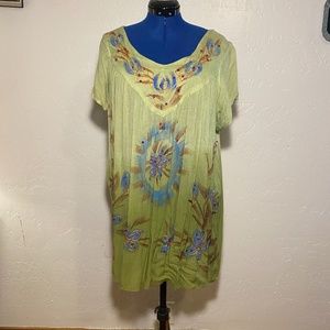 Sunflower embroidered blouse, size see description